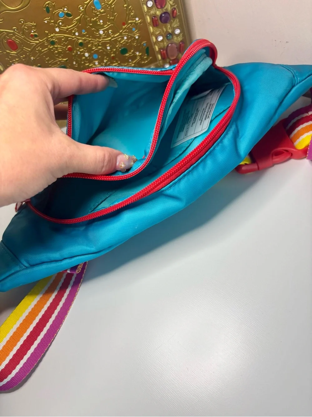 Disney Guardians of the Galaxy Teal Crossbody Bag with Red Accents
